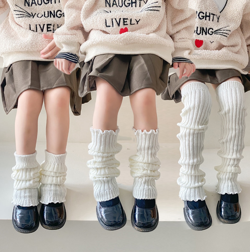 Children Japanese Lolita Sweet Girl Warmers Knitted Foot Cover Leg Warm Socks Girls Slim Long Winter Sock Cosplay Heap Socks