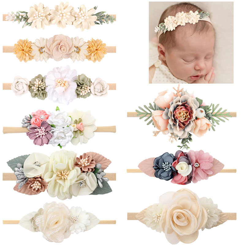 Cute Baby Girl Headbands Baby Elastic Hair Band Newborn Head Flower Toddler Headband Headwear Kids Accessories Nylon Hairband