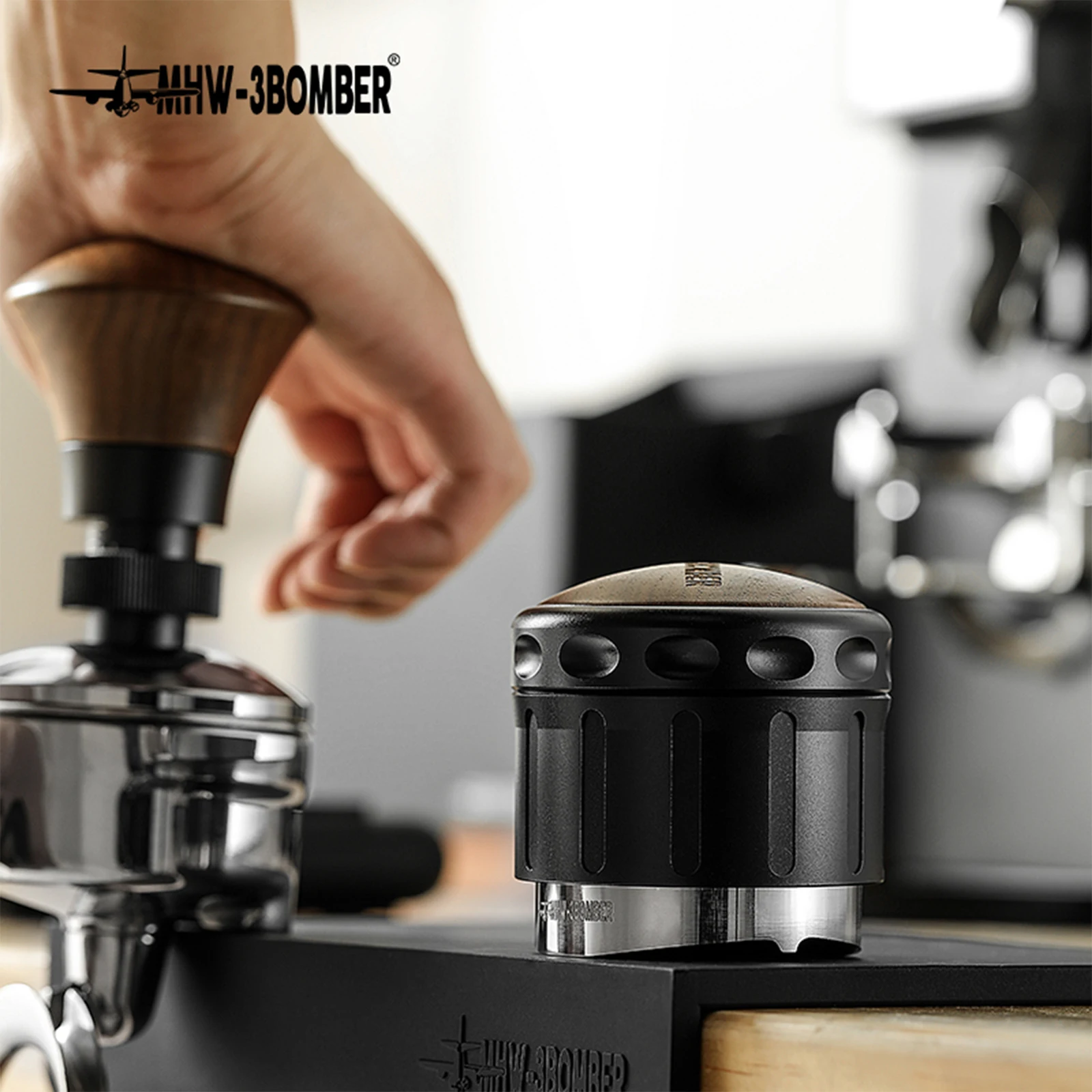 MHW-3BOMBER Adaptive Height 58.35mm Coffee Distributor & Adjustable Depth Espresso Tamper Home