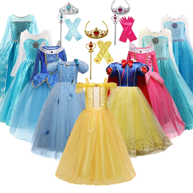 Fancy Girl Carnival Cosplay Dress 4-10T Kids Evening Party Princess Long Robe Children Birthday Disguise Disfraz Easter Vestido