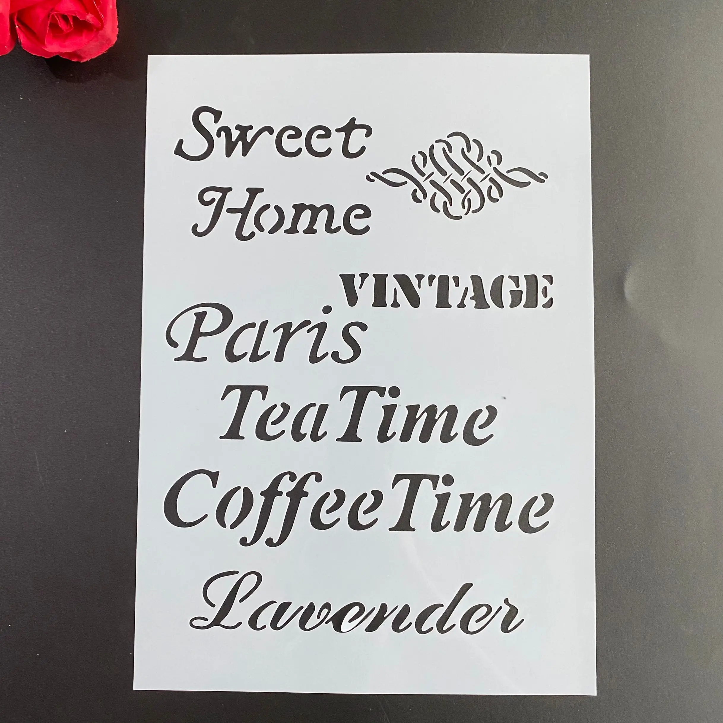 A4 29 *21cm DIY cake Stencils wall Painting Scrapbook Coloring Embossing Album Decorative Paper Card Template SWEET