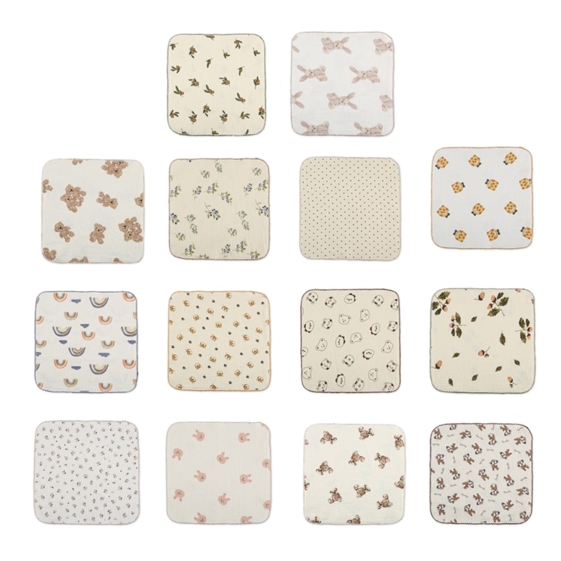 Baby Bibs Cloth Natural Cotton Infant Bath Towel Soft Toddler Face Towel Shower G99C