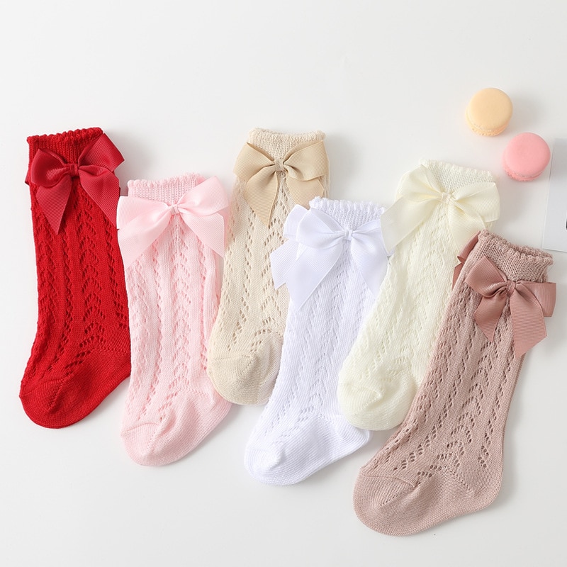 New Baby Medium Stockings Spanish Loop Shifting Hollow Bowknot Dress Full Moon Princess Stockings