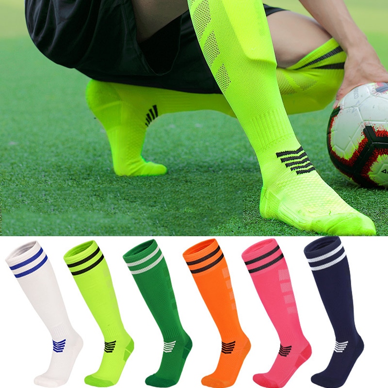 High Tube Actual Combat Football Socks Men's Thickened Long Tube Sports Socks Children's Knee Socks Outdoor Pressure S