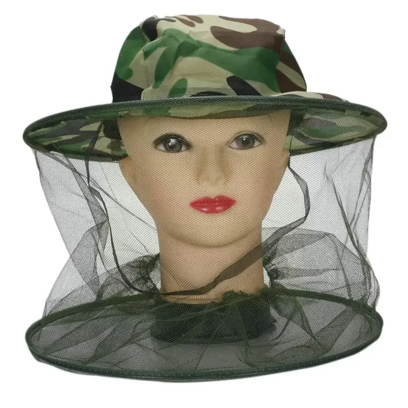 Camo Beekeeping Hat Head Face Protection Veil Mask Head Anti-mosquito Hat Prevention Fishing Insect