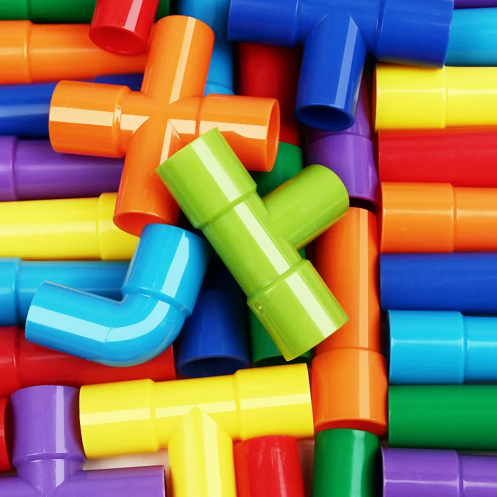 DIY Water Building Blocks Toys Montessori Water Pipe Building Blocks Toy Designer Children