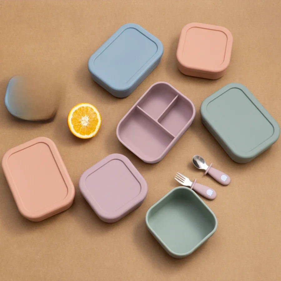 Baby Silicone Feeding Bwol Dishes Plate Children's Tableware Microwave Heating Fresh-Keeping