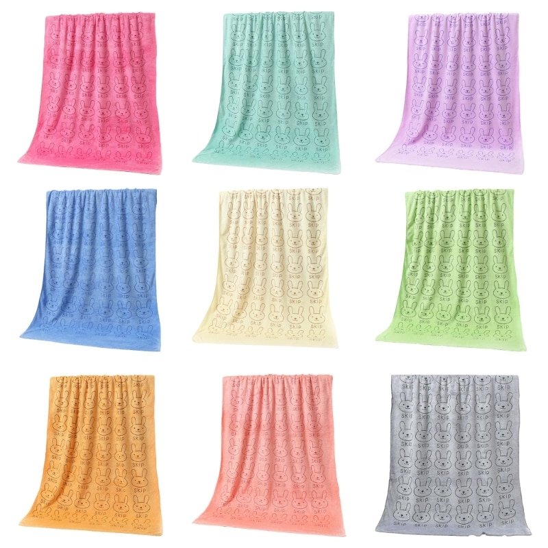 Cartoon Face Towel Soft Microfiber Face Towel Bath Towel Women Hair Towel Super Absorption 19 x 39 Inch for Bathroom Gym