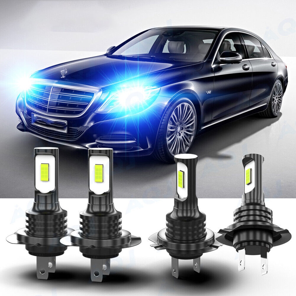 For Mercedes Fog Light Bulbs LED Headlight Beam Fog Combo Kit Headlight High Low Light Bulbs Automobile Accessories