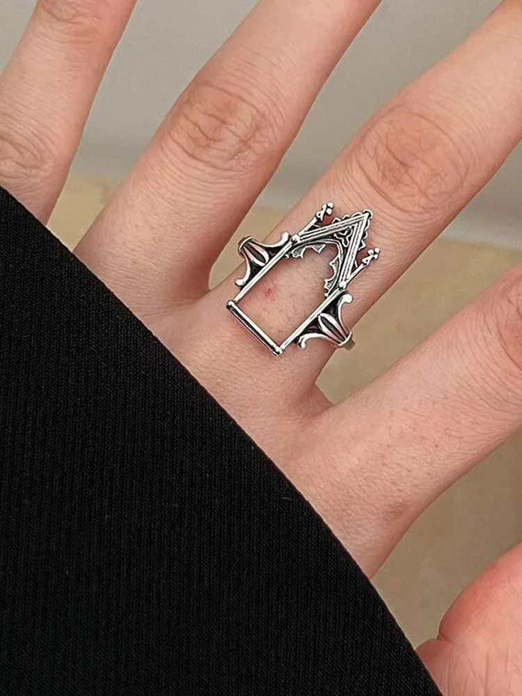 925 Sterling Silver Castle Gothic Engagement Rings For Women Wedding Accessories Luxury Jewelry
