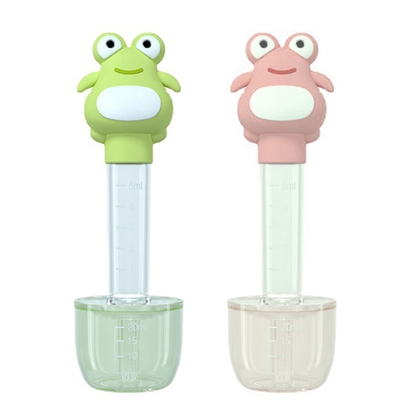 Cartoon Frog-shape Baby Medicine Feeder Dispenser Pacifier with Measuring Cup