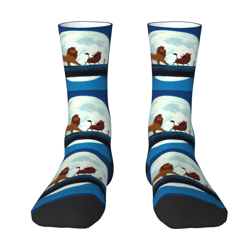 Cute Walk Grown King Lion Socks Women Men Warm 3D Printed Hakuna Matata Cartoon Movie Sports Football Socks