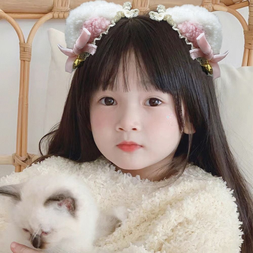 2Pcs/Set Girls Plush Cat Ears Hairpins Cute Hair Clips Small Bell Hair Accessories Children Sweet Barrettes Kids Ornaments