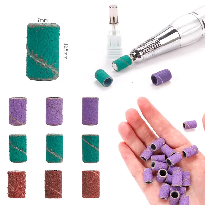 Grit 80 120 180 Nail Sanding Electric Machine Drill Bits UV Gel Acrylic Polish Remover Manicure