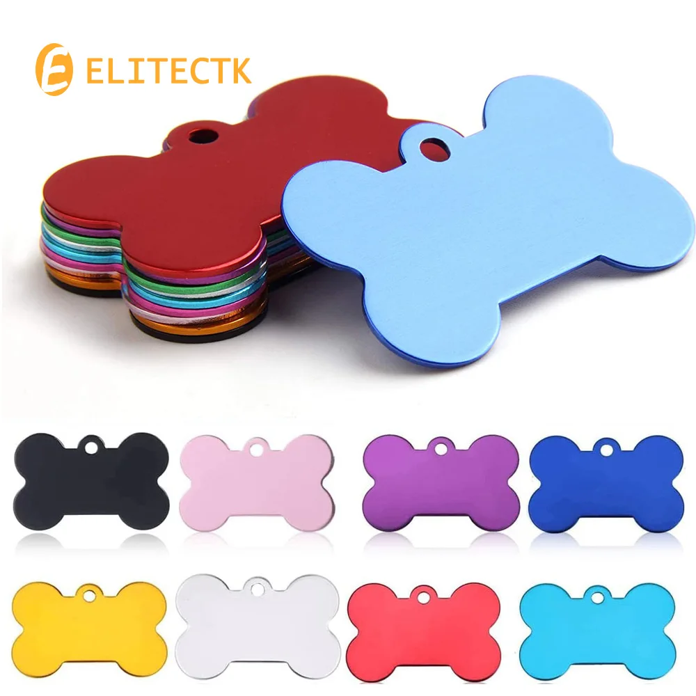 50pcs Bone Double Sides Personalized Dog ID Tags Customized Cat Puppy Name Phone No. Pet ID Tags Dog Cat Name Phone