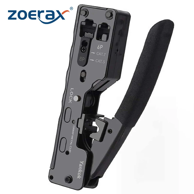 ZoeRax [Cat5 Cat6 Cat7 Pass Through Crimper] for RJ45 RJ12 RJ11 Network Connectors Modular Plugs