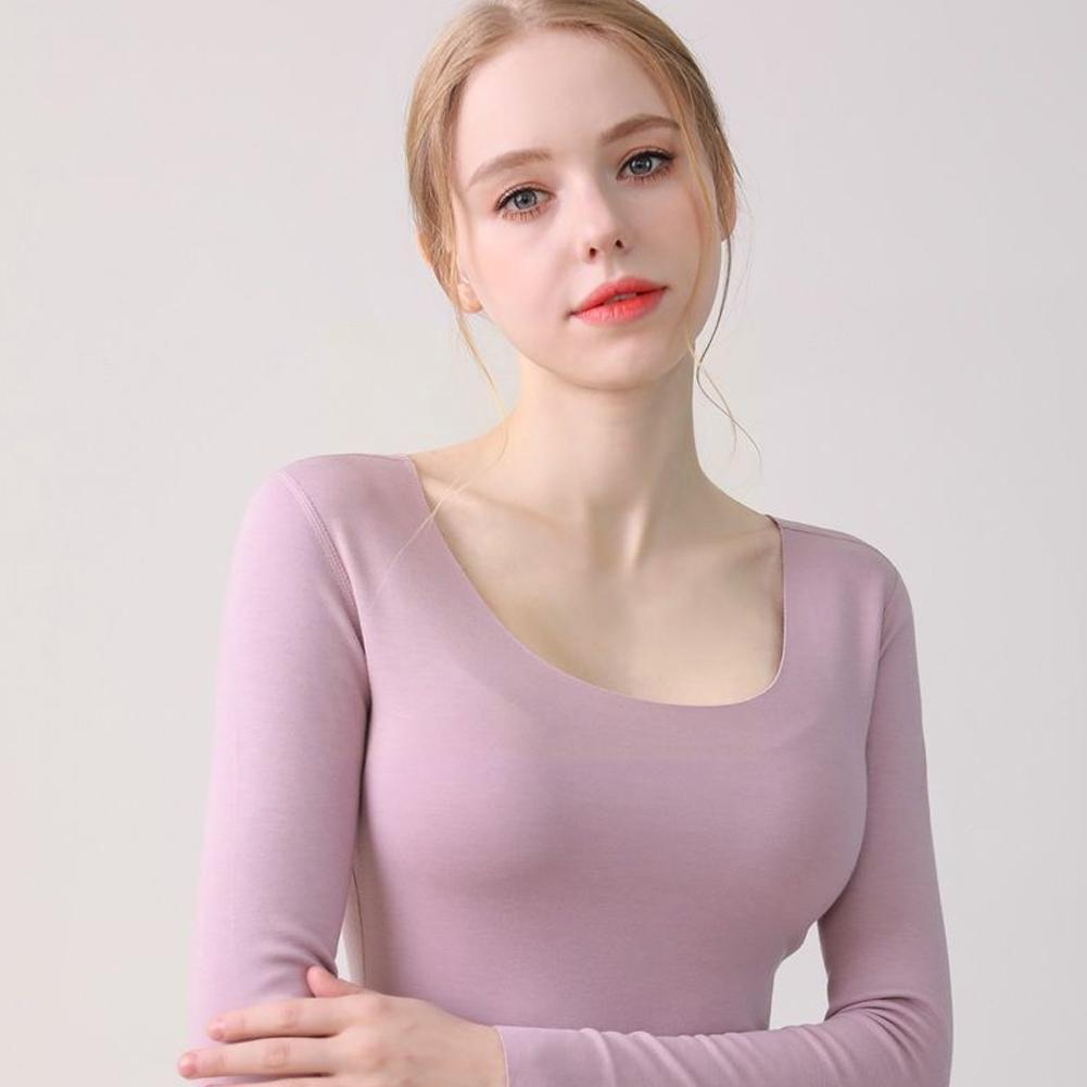 Women's Thermal Underwear Set Winter Sexy Warm Seamless Casual Thermal Tailor Underwear Cloth Tops Long Trousers Sleeve A7j