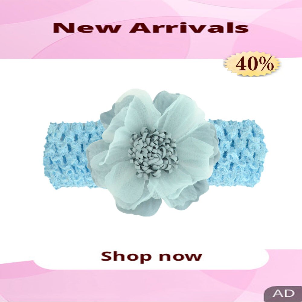 Children's Hair Accessories Microfiber Floral Core Mesh Yarn Flower Knitted Silk Hook Headband Baby Cute Hair Hoop Headwear