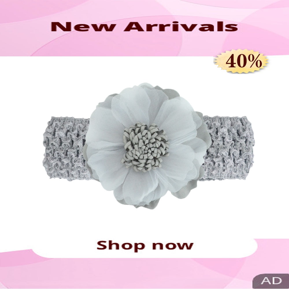 Children's Hair Accessories Microfiber Floral Core Mesh Yarn Flower Knitted Silk Hook Headband Baby Cute Hair Hoop Headwear