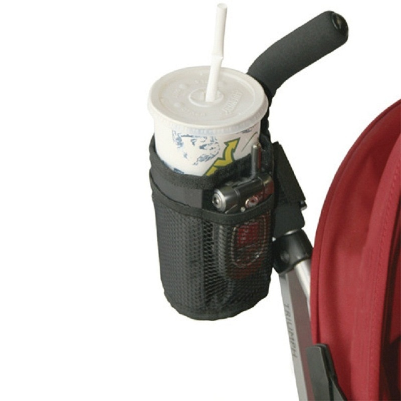 Baby Stroller Bottle Holder Universal Cup Organiser Portable Shelf Stroller Mesh Bag Outing Cup Holder Baby Stroller Accessories