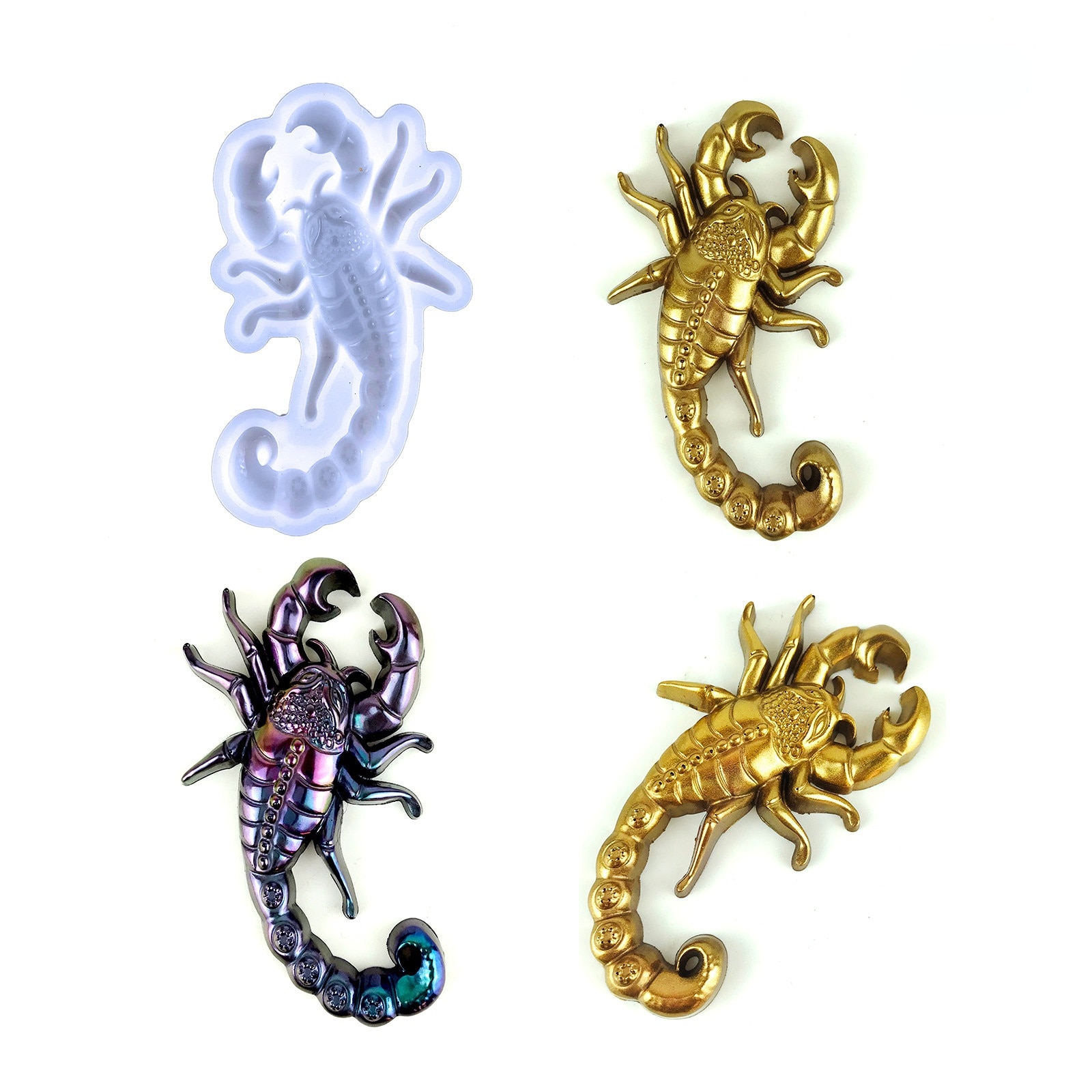 Half Three-dimensional Scorpion Keychain Epoxy Resin Mold DIY Half Three-dimensional Scorpion Keychain Silicone Mold