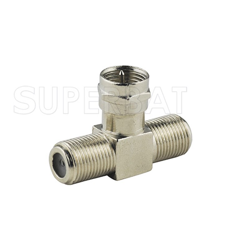 Superbat 5/pcs F Adapter F Male to Female to Jack T Type RF Coaxial Connector
