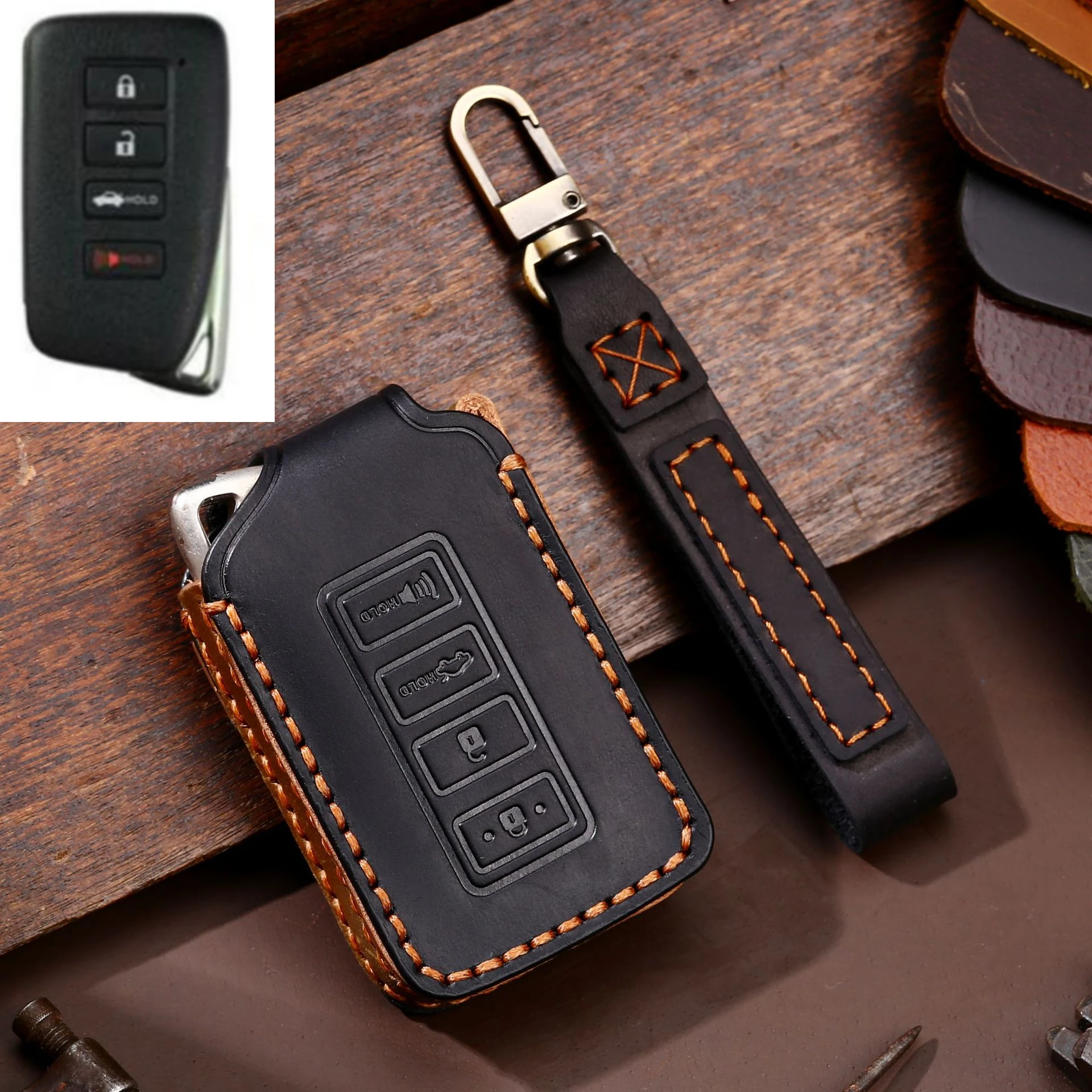 Handmade Leather Car Key Case Cover for Lexus NX ES GS RX IS RC LX 200 250 350 450H 300H ES200 Auto