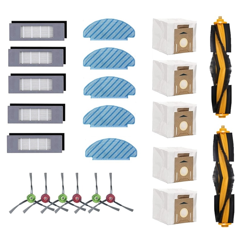 1 Set Roller Brushes Side Brush Mop Filter Dust Bags For Yeedi Vac/Vac Max/Vac Station/Vac 2 Pro Robotic Vacuum Accessories