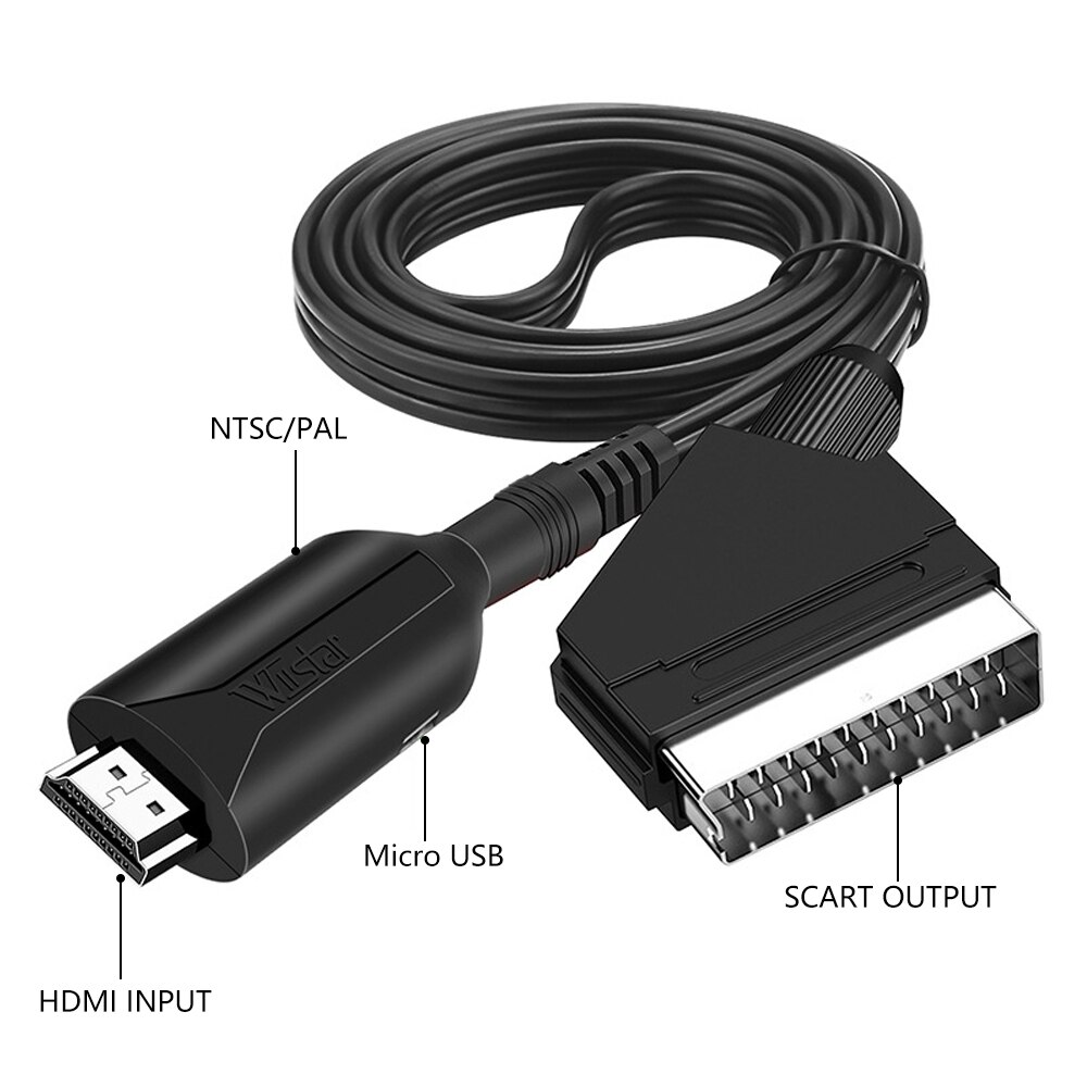 New style HDMI to SCART cable 1 meter long direct connection convenient conversion cable
