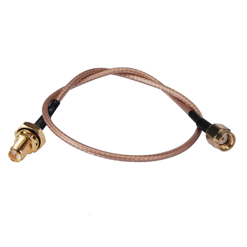 Superbat 5pcs RP-SMA Male Straight to RP-SMA Female Bulkhead with O-ring Straight Pigtail Cable RG316 15cm Reversed Polarity