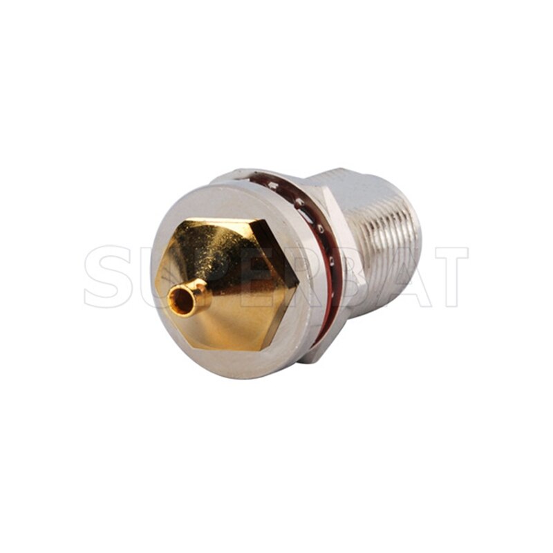 Superbat 2pcs N Solder Female Bulkhead O-ring RF Coaxial Connector for Semi-rigid .086" Cable RG405