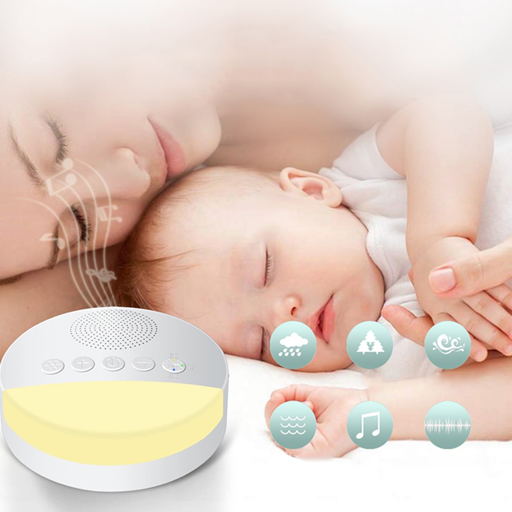 White Noise Sleep Machine Built-in 6 Soothing Sound Soft Breath Light 15/30/60 Intelligent Timing For Baby Adult Office Travel