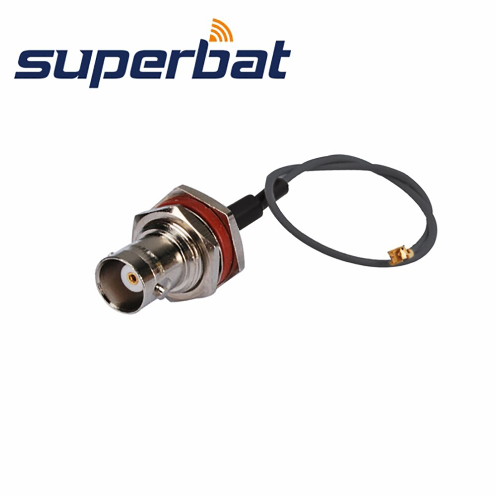 Superbat IPX / U.FL to BNC Female Bulkhead Pigtail 1.13mm Cable 15cm for Wireless