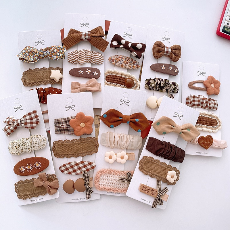Winter Coffee Color Cartoon Princess Hairpins Children Girl Kid Baby Hair Clip Barrettes Accessories Hairclip Headwear Headdress
