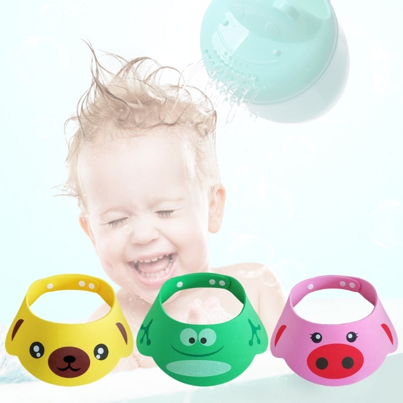 Adjustable Baby Shower Hat Toddler Kids Shampoo Bathing Shower Cap Waterproof Wash Hair Shield Caps for Baby Care