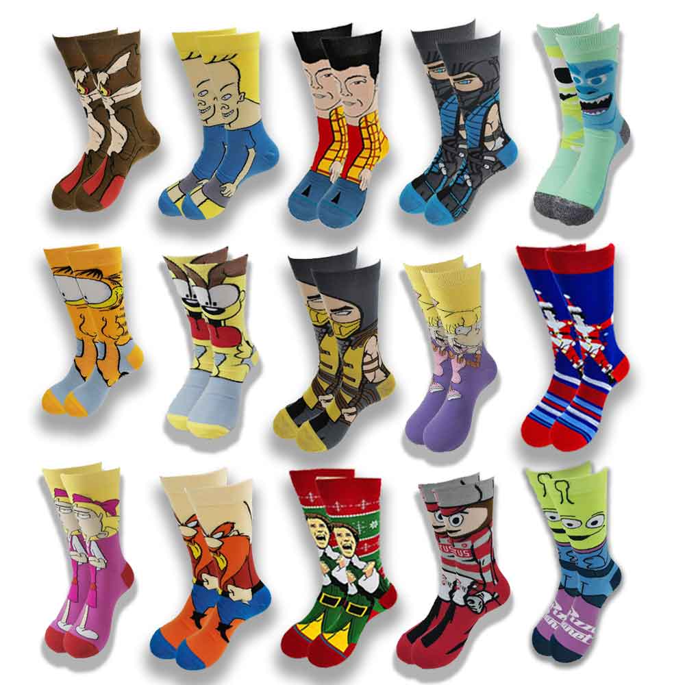 New Fashion Design Men's and Women's Funny Cartoon Soft and Comfortable Men's Socks