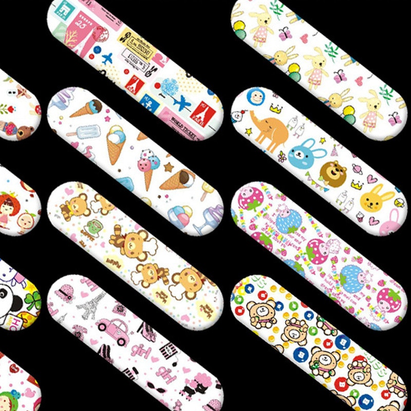 100pcs/set Cartoon Band Aid Skin Patches for Children Kids Adults First Aid Hemostasis Medical Strips Wound Plaster Bandages