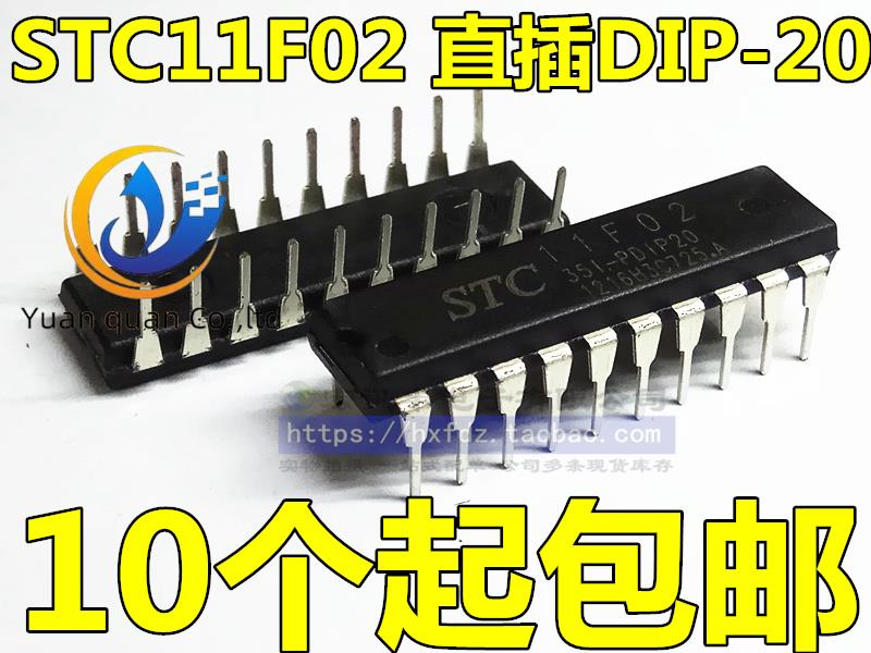 10pcs original new STC11F02E-35I-DIP20G STC11F02 Single Chip Microcomputer DIP-20