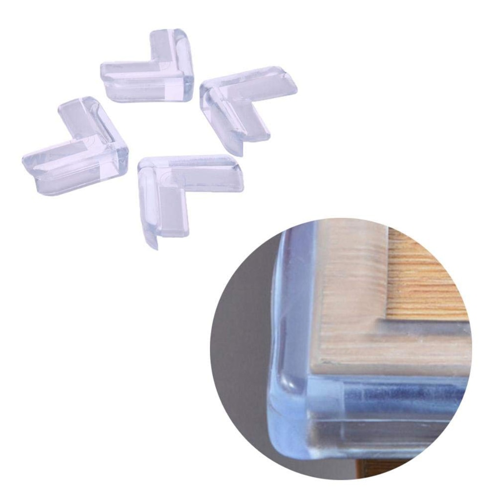 4 Pieces Self-Adhesive Corner Guards for Baby Furniture Protector Cabinets Babyproof Pads Kitchen Children Indoor
