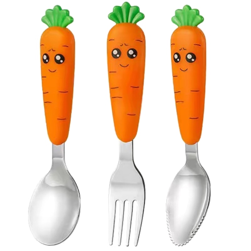 Baby Spoon Self Feeding Fork for Toddler Multipurpose Food Noodles Feeding Spoons Safe Food Grade Children Tableware