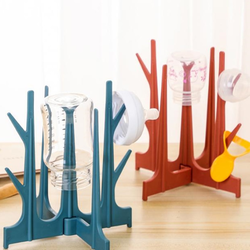 Baby Feeding Bottles Drain Rack Pacifier Cleaning Dryer Drainer Storage Creative Tree Branch Holder Bottle Drying Rack