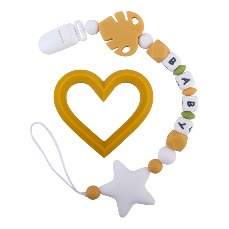 Cute Pacifier Clip Holder Teething Bead for Baby Girls Shower Gift for Boy and Girl Rope for Christmas Birthday Shower