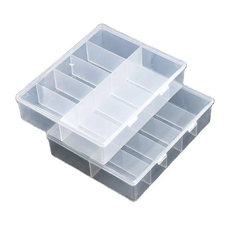 10 Grids Empty Clear Storage Box Jewelry Beads Gems False Nail Art Tips Boxes Case Nail Glitter