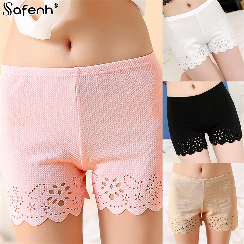 1pcs New Women Short Pants Hollow Out Safety Short Pants Women Seamless Breathable Shorts Panties Lady Soft Underwear