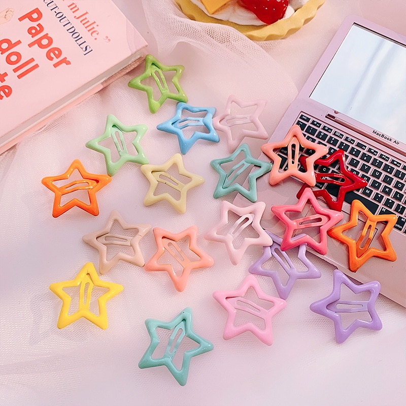 5pcs/set Korean Candy Color Star Hair Pin Sweet Children Pentagram Hair Clips for Baby Girls Headwear Kids Hair Accessories