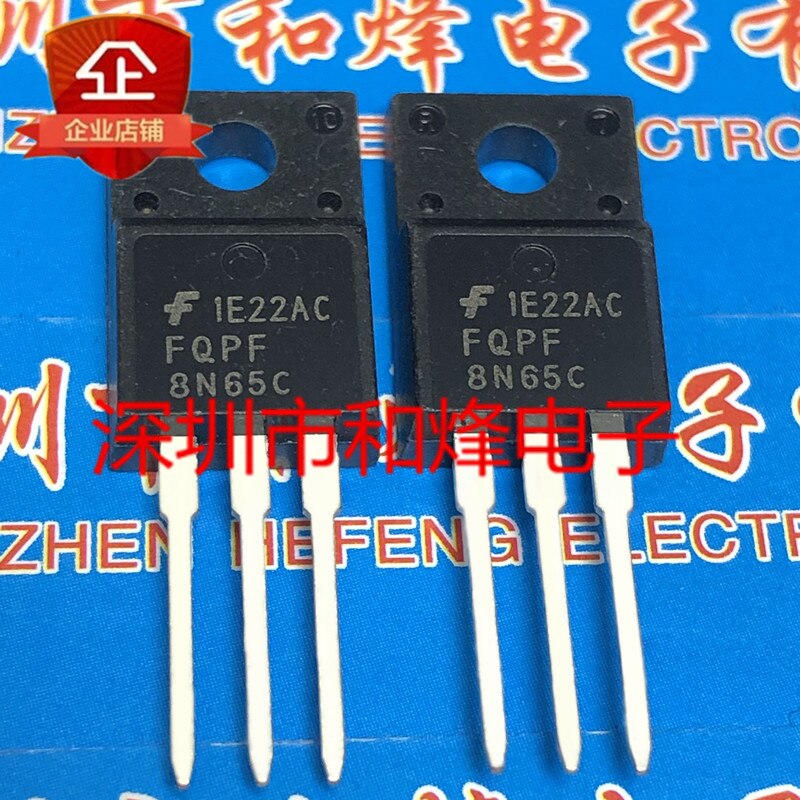30pcs original new FQPF8N65C TO-220F 650V 8A