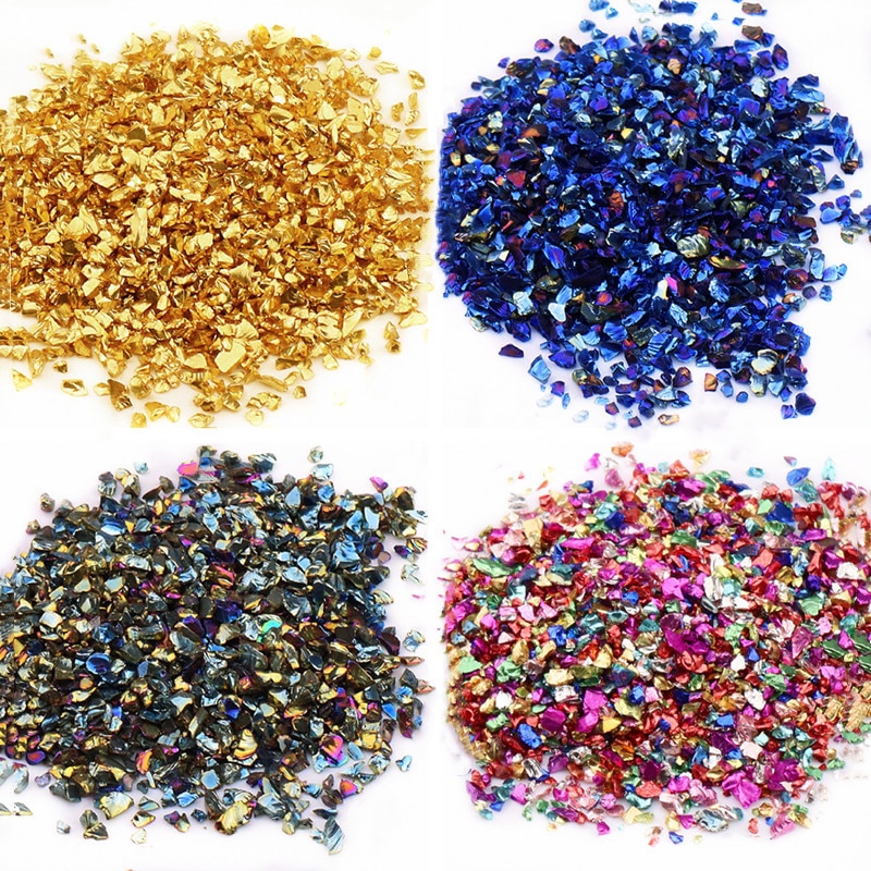 30/50g Crushed Glass Stones Beads Table Coaster Crystal Resin Mold Filler DIY Nail Art Decor Crafts Broken Stone Mold Fillings