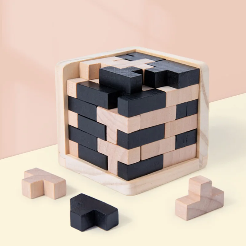 Wooden Puzzles IQ Toy  54T Cube Educational Toys For Kids  Intellectual Game For Adults And Puzzle