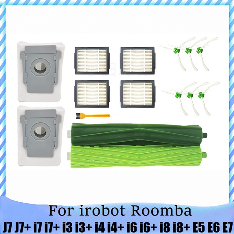 15PCS Main Side Brush Filter For Irobot Roomba I7 I7+ I3 I3+ I4 I4+ I6 I6+ I8 I8+ J7 J7+ E5 E6 E7 Vacuum Cleaner Parts