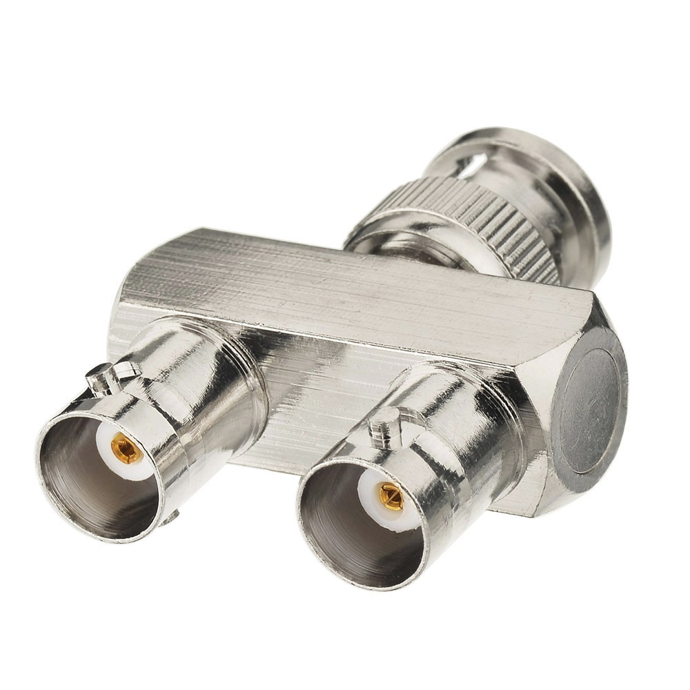 Superbat BNC Splitter Adapter BNC Male to Dual BNC Female Tee Type 3 Way Audio RF Coaxial Connector